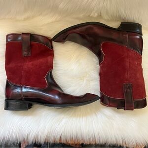 vintage John Fluevog Burgundy Made in England Boots Size 7 Made, Cowboy Boots